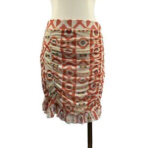 Nordstrom Geometric Print Ruched Skirt Medium